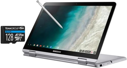 SAMSUNG 12.2 FHD 2-in-1 Touchscreen Chromebook Plus Laptop (Intel Celeron 3965Y 2-Core, 4GB RAM, 192GB Storage (64GB SSD+128GB Micro SD Card), Stylus Pen, Wireless Mouse, WiFi, Chrome OS)