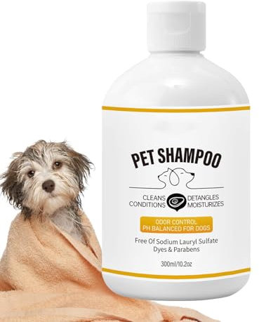 Hundeshampoo, Hundeshampoo zur Linderung juckender Haut - 300 ml Conditioner-Shampoo zur Linderung juckender Haut - Reinigungslösung für Haustiere, lindert juckende Haut, Badeshampoo für
