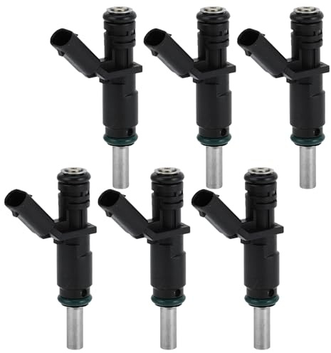 INFINAUTO Fuel Injector, Engine Fuel Injection Nozzle No.68011710AA for Mercedes-Benz W203 W204 C230 2.5 C280 3.0 C350 3.5 2005-2014 Black, 6 Pcs