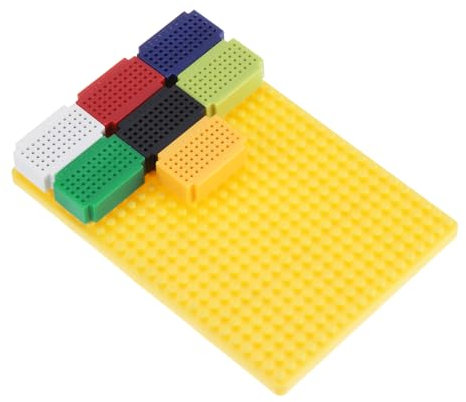 PATIKIL 7pcs Mini Breadboard, Solderless Breadboard Small Breadboard 55 Tie Points Prototype PCB Bread Board Electronics Kit with Base Board, ZY-55, 7 Color