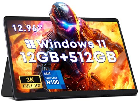 CHUWI Hi10 Max Tablet Windows 12.96'', Intel N100, 12GB RAM 512GB SSD, Windows 11 Touchscreen, Tablet FHD 2880 * 1920, WiFi 6, Bluetooth 5.2, 8MP+5MP Camera, HDMI, USB3.2, con supporto