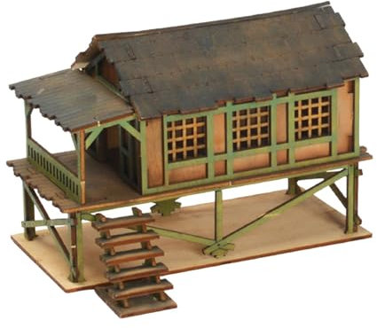 Harilla Holzmodellbausätze Haus DIY Holzhaus Zusammenbauen Demontage 1/72 Modelle Haus DIY Projekte Zubehör Mikrolandschaften Dekor, b
