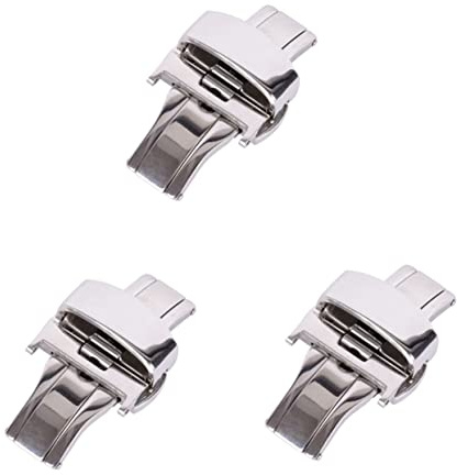WRITWAA 3stücke Edelstahl Uhrenschließe Mit Doppel-drücker Klappverschluss Für Armbänder Robust Und Stilvoll Passend Für Uhrenarmbänder Sorgt Für Sicheren Halt Und Luxusgefühl