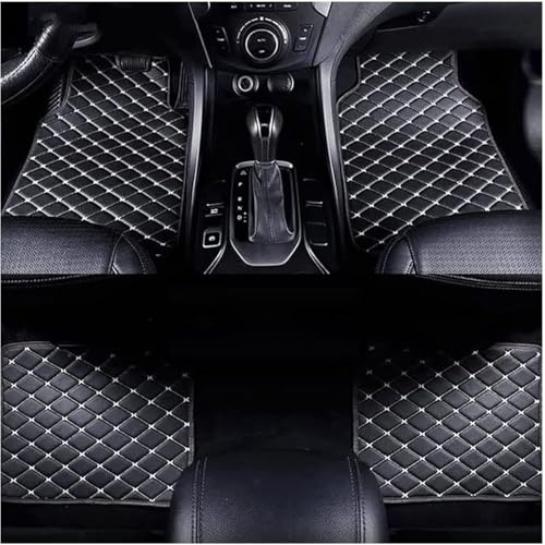 ZBMDTHEF 4 Stück Auto Leder Fußmatten für Toyota Yaris Cross/Hybrid 2020-2024, Allwetter Bodenmatten Vorne und Hinten Automatten Wasserdicht Anti Rutsch Teppich Zubehör,B/Black-Beige