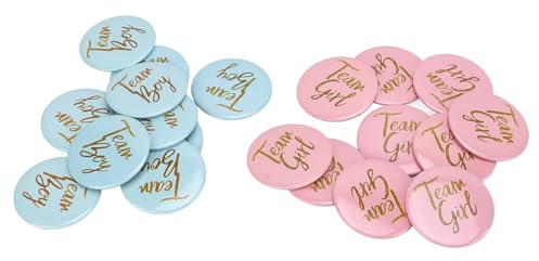 Geschlecht Offenbaren Button Pin Metall Verschleißfest Dekorative Party Abzeichen für Babyparty, 60 Stück (30 Blau, 30 rosa)