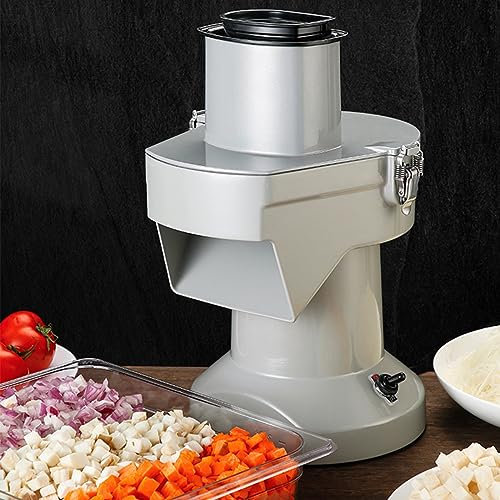 WYRMB Cortadora de Verduras eléctrica de 200 W, cortadora Comercial con Cuchillas para Cortar en Cubitos, cortadora automática de Frutas y Verduras de Acero Inoxidable para Uso doméstico o Comercial.