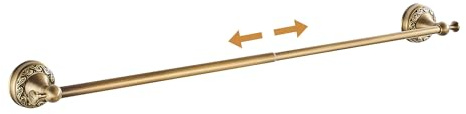 Wall Mounted Bathroom Towel Rack, Towel Bar Adjustable 15.5 to 27.5 Inch Antique Brass Pattern Carving,Brushed Bronze