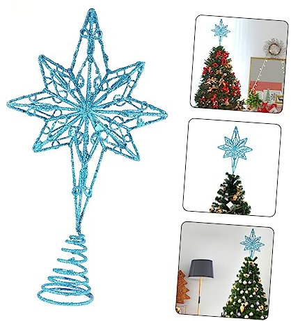BUGUUYO Weihnachtsachteck-Baumwipfelstern Urlaub Baumschmuck Weihnachtsdekoration für den Innenbereich Christmas Tree Topper weihnachtsbaumdeko Weihnachtsbaum Stern Weihnachtsbaumspitze