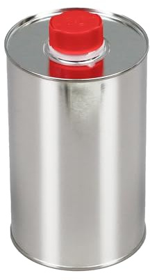 BenBow Vit plåthink med skruvlock, 1,1 l x 4 vitplåtburk, plåtburk, metallburkar tomma för oljor, färger, lack, rengöringsvätskor, bränsletillsatser