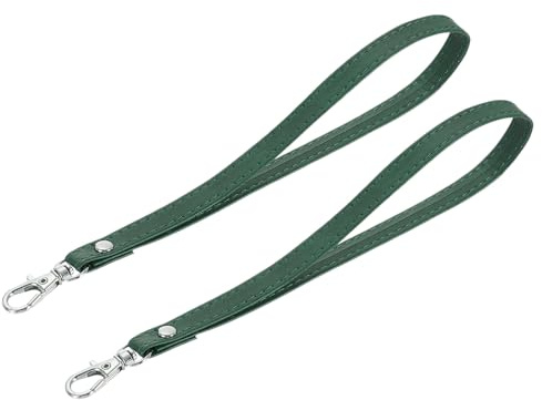 QUARKZMAN 2 Pcs Dragonne de Poignet en Cuir Pu Vert | pour Remplacement de Coque de Téléphone Clés Portefeuille Sac à Main, Dragonne de Poignet