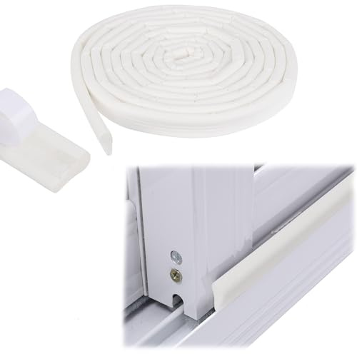 Window Draft Excluder, 5m Wedge Draft Excluder for Doors and Windows, White Self Adhesive Window Draft Stopper Soundproofing Foam Seal Strip for Windows, Doors (White, 5m)