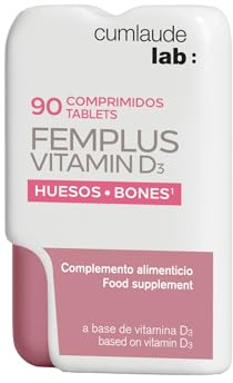 Cumlaude Lab - FemPlus Vitamina D3, Complemento Alimenticio a Base de Vitamina B3, Ideal para Mantener los Huesos y Dientes en Condiciones Normales - 90 Comprimidos