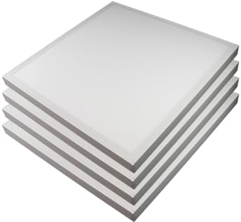 ENOVALITE 4er Pack LED Panel 62x62cm, mit Aufbaurahmen, 36W 3600lm | 4000K Neutralweiß, Deckenleuchte, inkl. Trafo, Rasterleuchten, Einlegeleuchte, Büroleuchten, Rasterdecke
