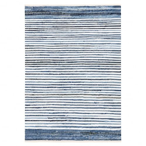 RAJRANG Cotton Chindi Blue Rag Rug,Area Rug Home & for Living Room,152x91cm