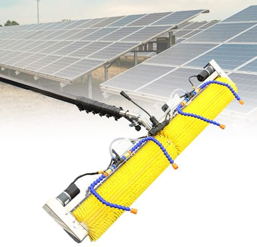 Photovoltaik-Waschwalzenbürste mit Teleskopstiel, Multi-Angle Clean-Teleskopstange, mit Wasseranschluss, 7 m/8 m Teleskopstange, Fensterreinigungsset, Dachreinigung,Mainspower-8m