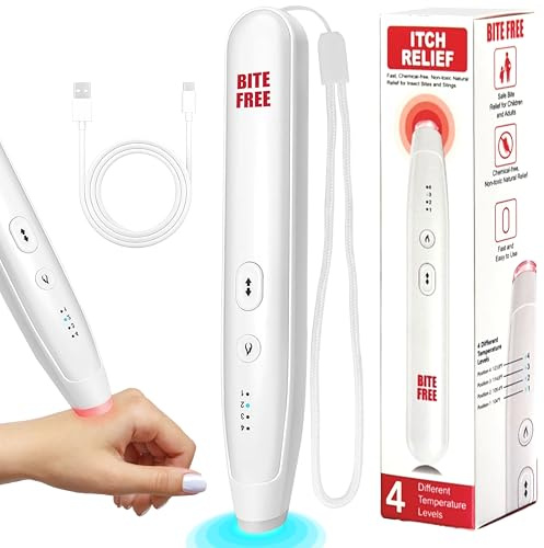 BITE FREE Bug Bite Itch Relief | Electronic, Safe, Rechargeble Healing Wand for Insect and Mosquito Bites, Stings, Swelling and Itch Relief Instantly - Saves Money on Batteries - 800 Uses per Charge