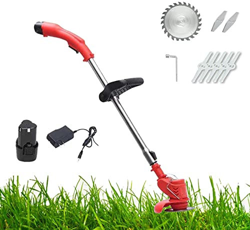 Cordless Lawnmower, Electric Rotary Lawn Mower, 30cm Cutting Width, Close Edge Cutting, Rear Roller, Manual Height Adjustment, Comfortable Maneuverability, Foldable Handles