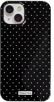Reownest Handyhülle für iPhone 13/iPhone 14 Hülle Polka Dot, Cute Mode Wellenpunkt Muster Aesthetic Design Case für Frauen Mädchen, Weiche TPU Cover Ultra Dünne Silikon Stoßfest Schutzhülle-Schwarz