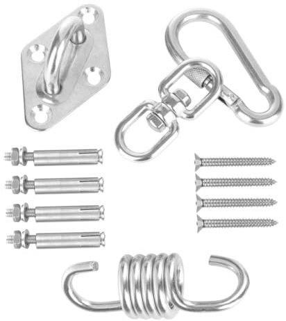 FUTUREORYY Crochet Hammac Rotation Acier Inoxydable Résistant Support Suspendu pour Chaise Balançoire Intérieur et Extérieur