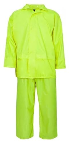 Unisex Waterproof Rain Suit Set – PVC Rain Jacket & Trousers for Men & Women | 2-Piece Lightweight Rainwear | Windproof, Packable Workwear Yellow M