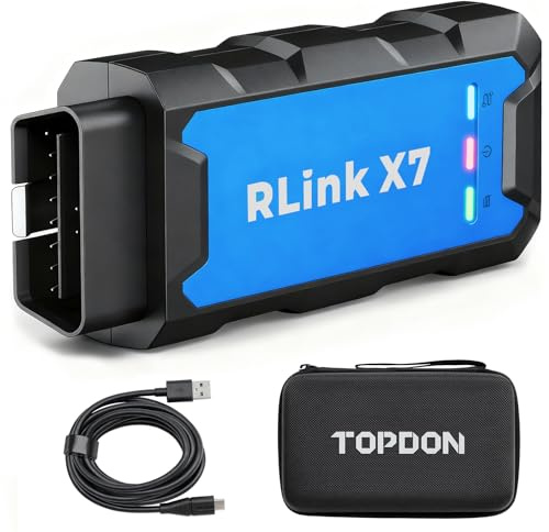 TOPDON J2534 VCI Tool, High-Speed EnhancedJ2534 VCI, J2534 Pass-Thru OEM Functions and Diagnostic Tool, Supports J2534/D-PDU/CAN-FD/DoIP, 8 Vehicle Brands Supported, RLink X7