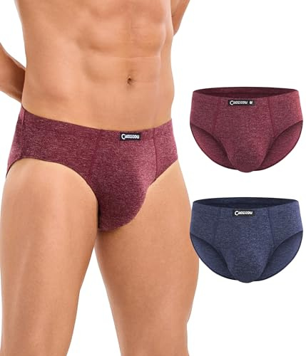CAOZITOU Biancheria intima da uomo in lana merino, biancheria intima traspirante da uomo, slip comodi e morbidi in lana traspirante, confezione da 2, Multicolore 01, Medium