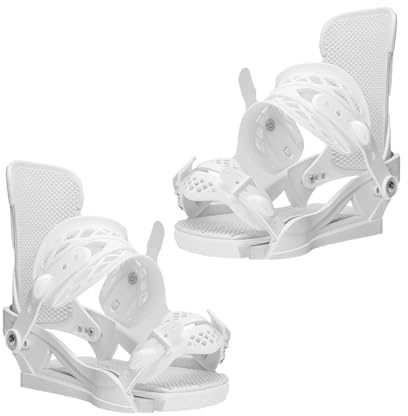 Perfeclan Fijaciones de Snowboard, de esquí para Hombres y Mujeres Principiantes, Ajustables con Correas Huecas, cómodas, de Repuesto, Blanco, S