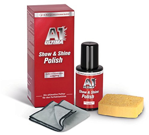 Dr. Wack – A1 Ultima Show & Shine Polish 250 ml inkl. Spezialschwamm+Mikrofasertuch I Premium Auto-Politur zur Entfernung von Feinkratzern I Für alle Lacke I Hochwertige Autopflege – Made in Germany