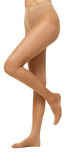 Nur Die Figura 25 DEN Shaping-Strumpfhose transparente glänzende Feinstrumpfhose breiter Komfortbund Bauch-Weg Damen