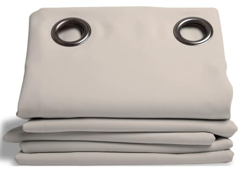 Moondream ThermActiv® Thermovorhang Winter+Sommer 2in1 | Isolierung Kälte+Hitze | Verdunkelung | Patentierte Technologie | EU Herstellung | Ösen | Grau MC17 | 140B x 260H cm