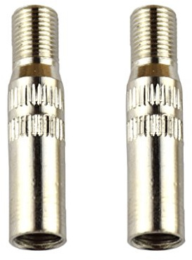 Gazechimp 2X Auto PKW Motorrad Fahrrad Reifen Ventil Verlängerung Adapter Ventilkappe Chrom, Universelle Passform, Messing, Reifenzubehör, Reifenventilkappe
