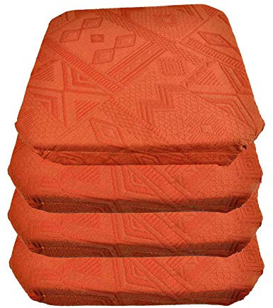 Casatessile Sitzkissen mit Flügeln Mexico Küchenstuhlkissen mit abnehmbaren Bezügen - Arancio, Set 4 STÜCKEN