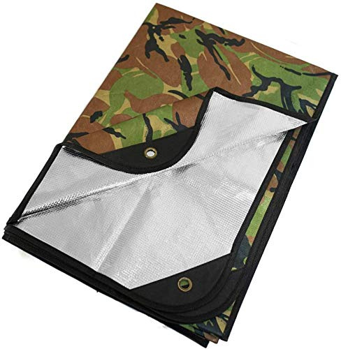 Arcturus Robuste Survival-Decke, isoliert, reflektierend, 152 x 208 cm, für jedes Wetter, Wiederverwendbare Notfalldecke für Auto oder Camping (Woodland Camo)