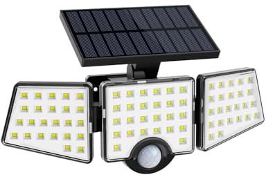 Lepro Solar Security Lights, 1200LM Solar Floodlights Motion Sensor with 360 Degree 3 Adjustable Heads, IP65 Waterproof, Wide Lighting Angle Solar Lights Outdoor for Yard Garage Pathway