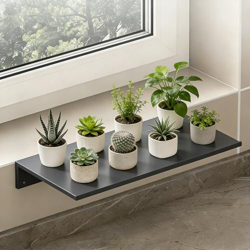 Fensterbank Verbreiterung Innen Wasserdichte Fensterbankverlängerung Aus Metall, Schwimmende Pflanzenregale Die Fensterbank, Ausziehbare Ablageplatte, Einfache Montage(Gray,L40xW20cm/15.7x7.9in)