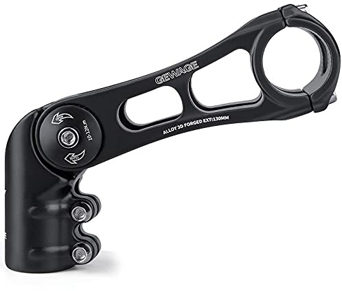 Bike Stem - 130 Degree Adjustable Bicycle Stem- 75mm 90mm 130mm Handlebar Stem Riser for 31.8(1-1/4) Handlebars, Suitable for Most of Mountain Bike, Road Bike, BMX