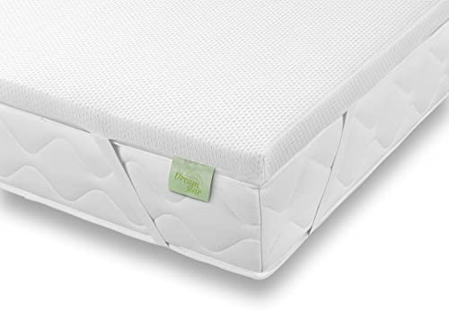 Dreamstar Easy Sleep - Surmatelas orthopédique - Avec noyau en mousse viscoélastique de qualité supérieure - Effet mémoire - Sangles de fixation - 5 cm de haut - 100 x 200 cm
