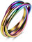 Bestyle 3er Ring Edelstahl Wickelring Damen Rolling Rings Fingerring Ehering Verlobungsring Ring Für Frauen Regenbogenfarben 54.4(17.3)