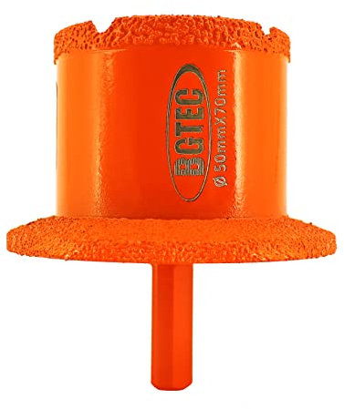 BGTEC Diamond Core Drill Bit, Diameter 50x70mm Triangle Shank Sink/Washbasin Basin Opener for Porcelain Marble Ceramic Tile Granite Stone