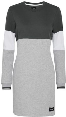 OXMO Omila Sweatklänning, Klänning Kläder Dam, fritidsklänning, långärmad normal passform, Mörkgrå melerad (1940071), L