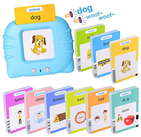 Talking Flash Cards Early Educational Toys for 3 4 5 6 Year Old Baby Boys Girls, Preschool Learning Reading Machine with 224/510 Words, Montessori Interactive Gift for Kids Toddlers