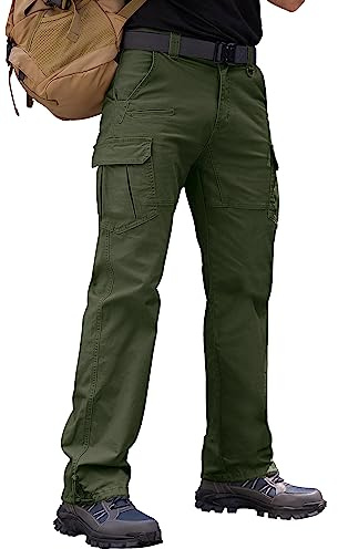 Vthereal Cargohose Herren Baumwolle Outdoorhose mit 7 Taschen | Männer Arbeitshosen im Cargo-Stil, Chino Taktische Ranger Hose für Jagd Wandern Camping und Freizeit