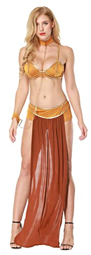 Taeyue Leia, costume da principessa per cosplay, costume da cosplay, costume da principessa leia slave, costume da cosplay, costume da carnevale, Halloween, per donne
