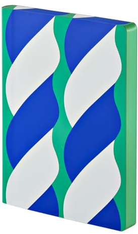 Nuuna Notizbuch A5+ | Graphic L - Soft Ice | 3,5 mm Punktraster | 256 nummerierte Seiten | 120 g Premium-Papier | Leder grün | nachhaltig produziert in Deutschland