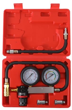 TU-21Cylinder Leak Down Tester Kit, Automotive Engine Compression Leakage Test Kit for Cars Trucks Motorcycles