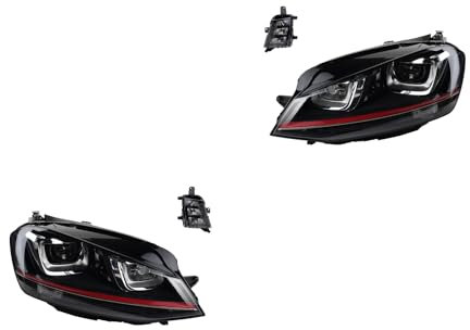 Johns, Scheinwerfer Satz Xenon passend für VW Golf VII 5G1 BA5 12-16 D3S H7 L&R + Nebel