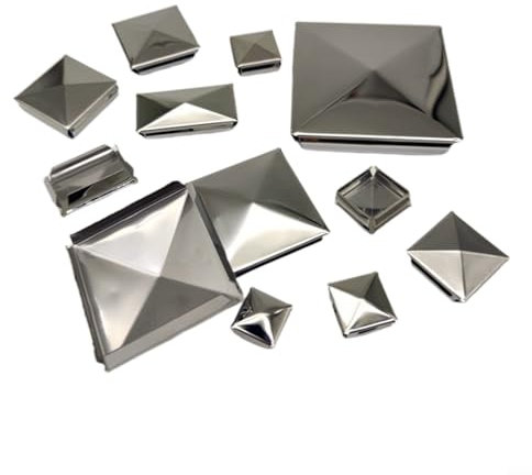Säulenkappe, Edelstahl-Säulenhut, praktische quadratische Pfostenkappe, Dichtung, Säulenkappe, Silber (1 Stück, 36 mm)