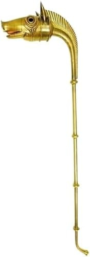 YOUNGSMITH METAL WORK Trompeta medieval celta Deskford Carnyx de calibre 18 para decoración del hogar, color dorado, Oro, 6 Feet