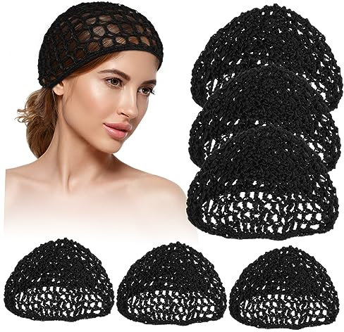 WOFASHPURET 6stücke Gehäkelte Mesh Haarnetze Stricken Für Frauen Mädchen Baden Haar Netze Mit Netzgewebe Design Für Kurze Lange Haare