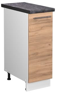 Vicco Apothekerschrank Fame-Line, Goldkraft Eiche, 30 cm, AP Anthrazit, zur Kombination mit weiteren Modulen der Fame-Line Serie